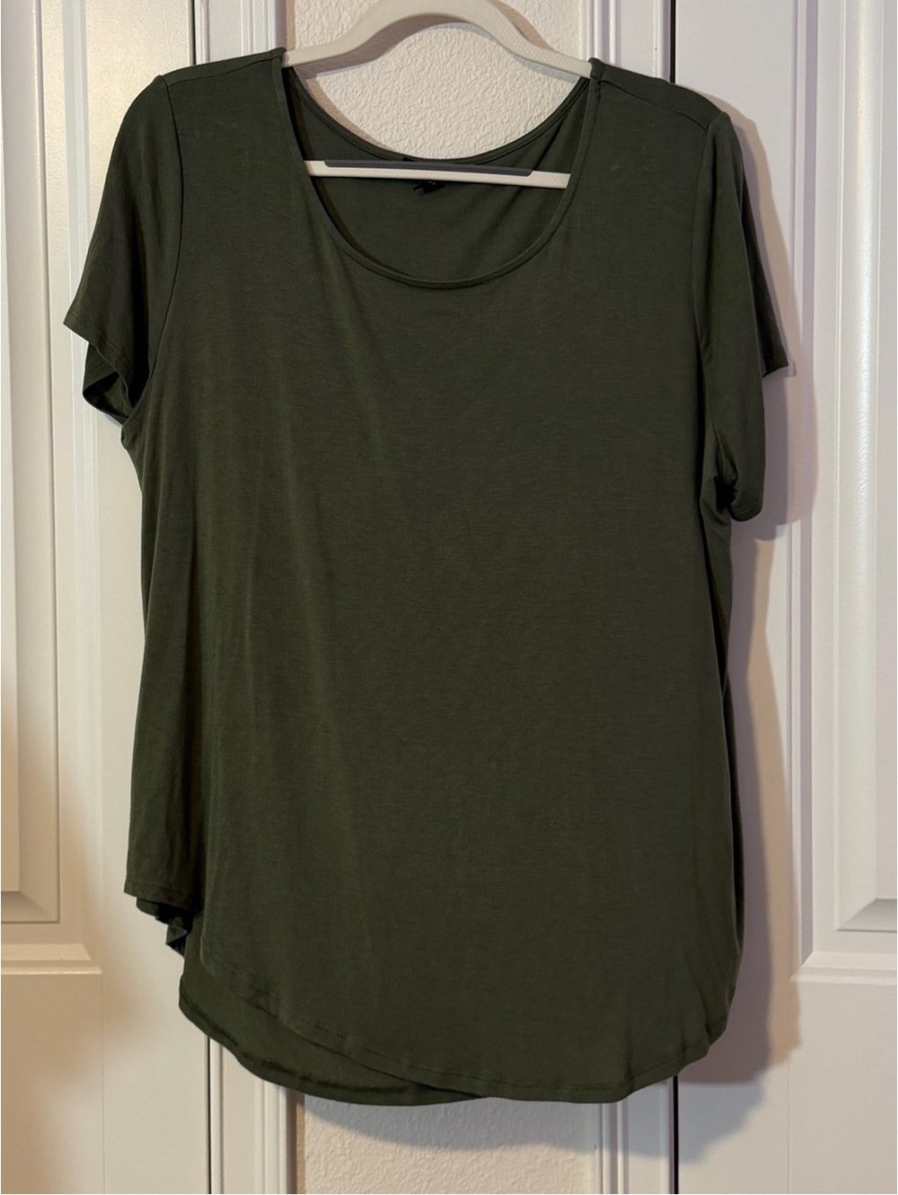 Premise Olive Green Short Sleeve Scoop Neck Tee 1X